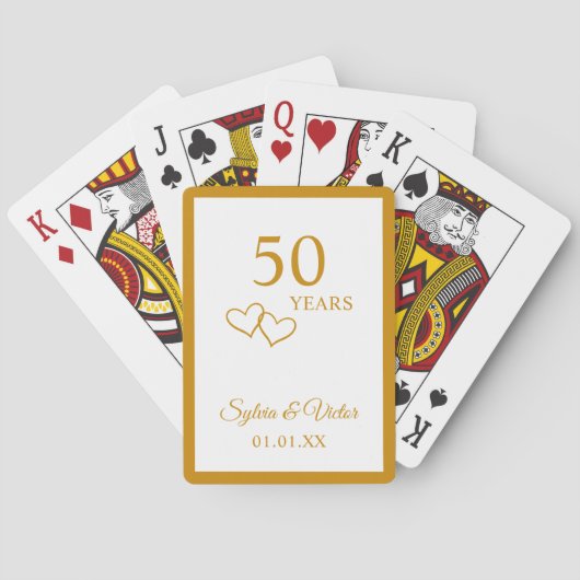 Eenvoudige Elegant Custom 50ste Jubileum Party Fav Pokerkaarten (Achterkant)