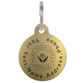 Eenvoudige Elegant Custom Company Logo en Pet Phot Huisdierpenning