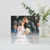 Eenvoudige Elegant Custom Foto Passen getrouwd Ker Feestdagenkaart (Staand voorkant)