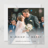 Eenvoudige Elegant Custom Foto Passen getrouwd Ker Feestdagenkaart (Voorkant)