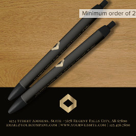 Eenvoudige Elegant Custom Logo Zwarte Inkt Pen
