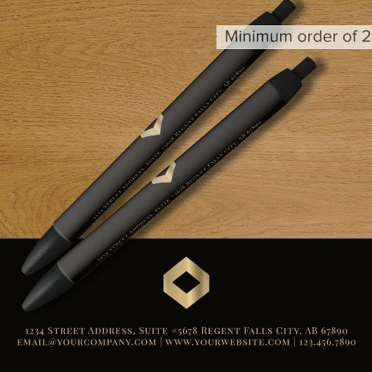 Eenvoudige Elegant Custom Logo Zwarte Inkt Pen
