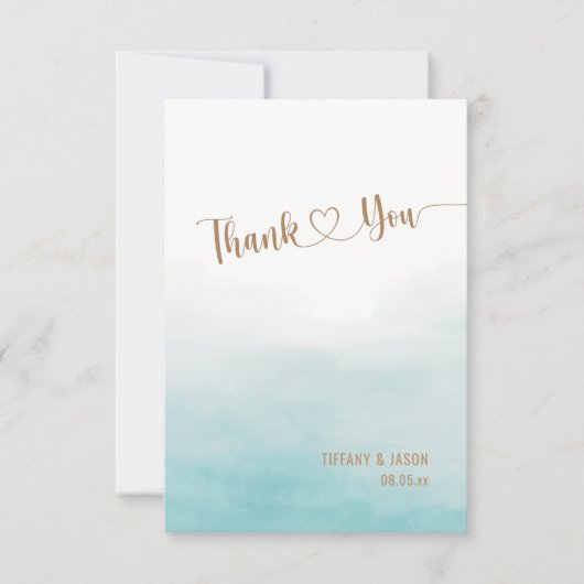 Eenvoudige Elegant Custom Minimalist Weddenschap Bedankkaart (Voorkant)