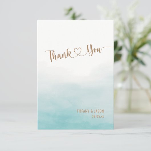 Eenvoudige Elegant Custom Minimalist Weddenschap Bedankkaart (Staand voorkant)