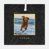 Eenvoudige Elegant Custom Pet Naam Foto Glas Ornament (Achterkant)