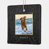 Eenvoudige Elegant Custom Pet Naam Foto Keramisch Ornament (Links)