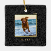 Eenvoudige Elegant Custom Pet Naam Foto Keramisch Ornament (Voorkant)