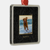 Eenvoudige Elegant Custom Pet Naam Foto Metalen Ornament (Rechts)
