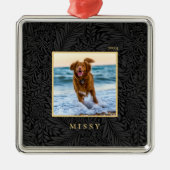 Eenvoudige Elegant Custom Pet Naam Foto Metalen Ornament (Voorkant)