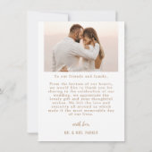 Eenvoudige Elegant Custom Photo Beach Weddenschap Bedankkaart (Achterkant)