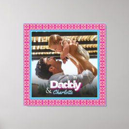 Eenvoudige Elegant Custom Photo Keepsake voor papa Canvas Afdruk