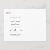 Eenvoudige Elegant Custom Save the Date Wedding Aankondigingskaart (Achterkant)