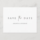 Eenvoudige Elegant Custom Save the Date Wedding Aankondigingskaart (Voorkant)