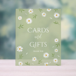 Eenvoudige Elegant Daisies Baby shower Kaarten en  Acryl Bord