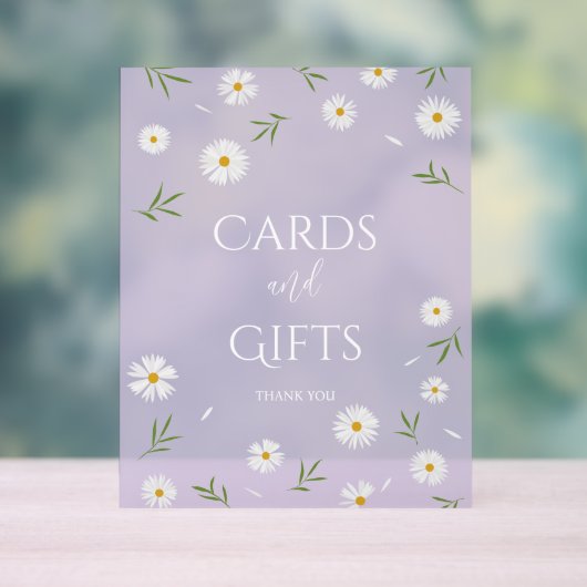 Eenvoudige Elegant Daisies Baby shower Kaarten en Acryl Bord (Neutraal)