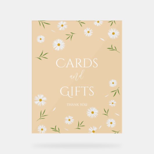Eenvoudige Elegant Daisies Baby shower Kaarten en Acryl Bord (Voorkant)