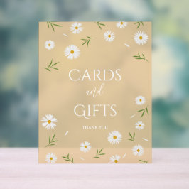 Eenvoudige Elegant Daisies Baby shower Kaarten en  Acryl Bord