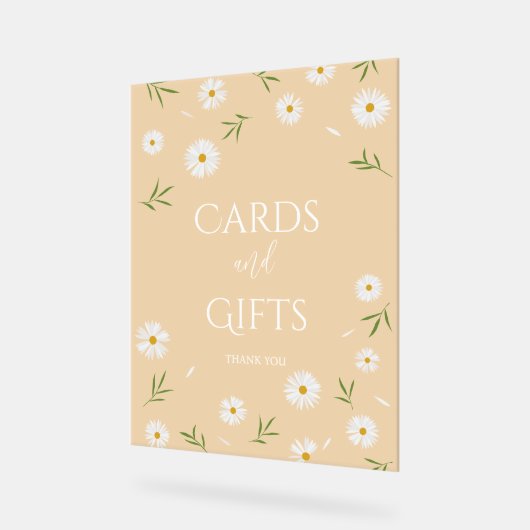 Eenvoudige Elegant Daisies Baby shower Kaarten en Acryl Bord (Hoek)