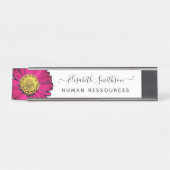 Eenvoudige Elegant Daisy Custom Professional Flora Bureau Naambordje (Voorkant)