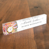 Eenvoudige Elegant Daisy Custom Professional Flora Naambordje (Zijkant)