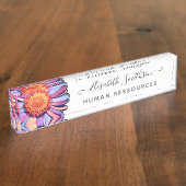 Eenvoudige Elegant Daisy Custom Professional Flora Naambordje (Zijkant)