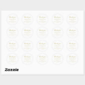 Eenvoudige Elegant dank u bruiloft gunst Ronde Sticker (Vel)