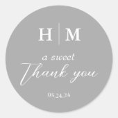 Eenvoudige Elegant dank u bruiloft gunst Ronde Sticker (Voorkant)