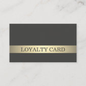 Eenvoudige Elegant Dark Faux Gold Stripe Loyalty-K Klantenkaartje (Voorkant)