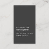 Eenvoudige Elegant Donkergrijs-consultant Visitekaartje (Achterkant)
