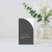 Eenvoudige Elegant Donkergrijs-consultant Visitekaartje (Staand voorkant)