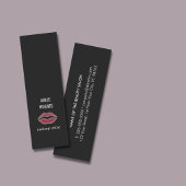 Eenvoudige Elegant Donkerroze Lips Make-up Artist Mini Visitekaartje