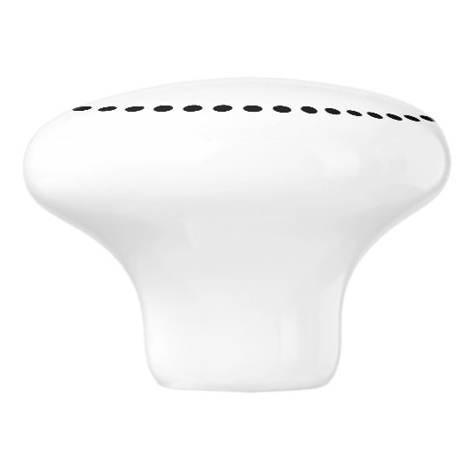 Eenvoudige Elegant Dot Border Single Initiaal Mono Keramische Knop (Zijkant)