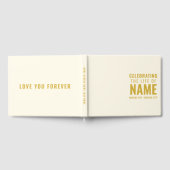 Eenvoudige Elegant Ecru en Goud Viering van het Le Gastenboek (Volledig)