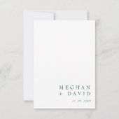 Eenvoudige Elegant Emerald Green Wedding RSVP Kaartje (Achterkant)