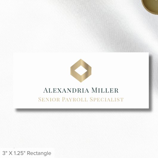Eenvoudige Elegant Employee Name Tag