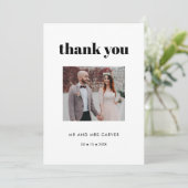 Eenvoudige elegant- en chic-trouwfoto bedankkaart (Staand voorkant)