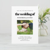 Eenvoudige elegant- en chic-trouwfoto kaart (Staand voorkant)