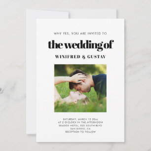 Eenvoudige elegant- en chic-trouwfoto kaart