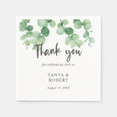 Eenvoudige Elegant eucalyptus bruiloft groene kerv Servet (Voorkant)