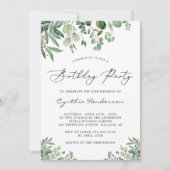 Eenvoudige Elegant Eucalyptus Leaves Birthday Kaart (Voorkant)