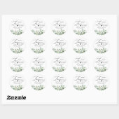 Eenvoudige Elegant Eucalyptus Sanitizer Weddenscha Ronde Sticker (Vel)