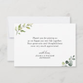 Eenvoudige Elegant Eucalyptus Waterverf Greenery Bedankkaart (Achterkant)