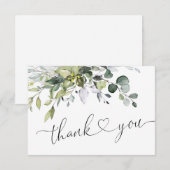 Eenvoudige Elegant Eucalyptus Waterverf Greenery Bedankkaart (Voorkant / Achterkant)