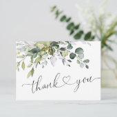 Eenvoudige Elegant Eucalyptus Waterverf Greenery Bedankkaart (Staand voorkant)