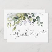 Eenvoudige Elegant Eucalyptus Waterverf Greenery Bedankkaart (Voorkant / Achterkant)