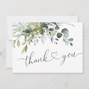 Eenvoudige Elegant Eucalyptus Waterverf Greenery Bedankkaart