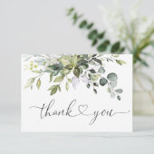 Eenvoudige Elegant Eucalyptus Waterverf Greenery Bedankkaart (Staand voorkant)