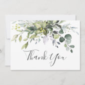 Eenvoudige Elegant Eucalyptus Waterverf Greenery Bedankkaart (Voorkant)