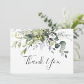 Eenvoudige Elegant Eucalyptus Waterverf Greenery Bedankkaart (Staand voorkant)