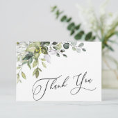 Eenvoudige Elegant Eucalyptus Waterverf Greenery Bedankkaart (Staand voorkant)